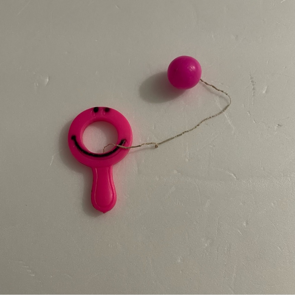 Vintage Pink Ball Catching Toy Game